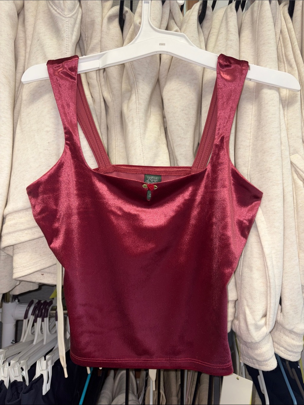 Square-Neck Tank Top in Deep Wine